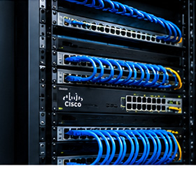 Network switches, server racks and structured cabling