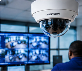 CCTV surveillance camera and security monitoring workstation